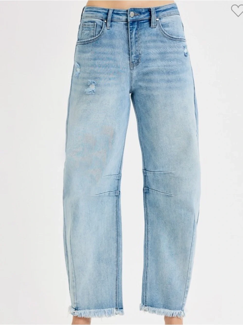 Risen Light Blue High-Rise Wide-Leg Barrel Jeans - Picture 2 of 3